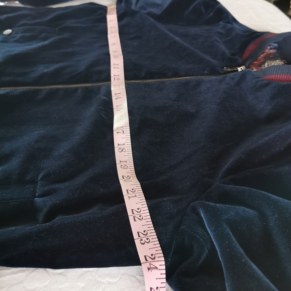 Ted Baker London Blue Velvet Bomber Jacket Size 6 - Picture 12 of 14